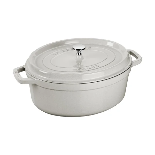 STAUB Staub La Cocotte ovaler Topf Gusseisen 6,7 L. White truffle