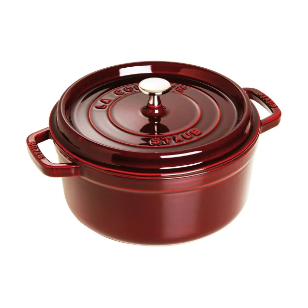 STAUB Staub La Cocotte runder Topf Gusseisen 5,2 l Granatrot