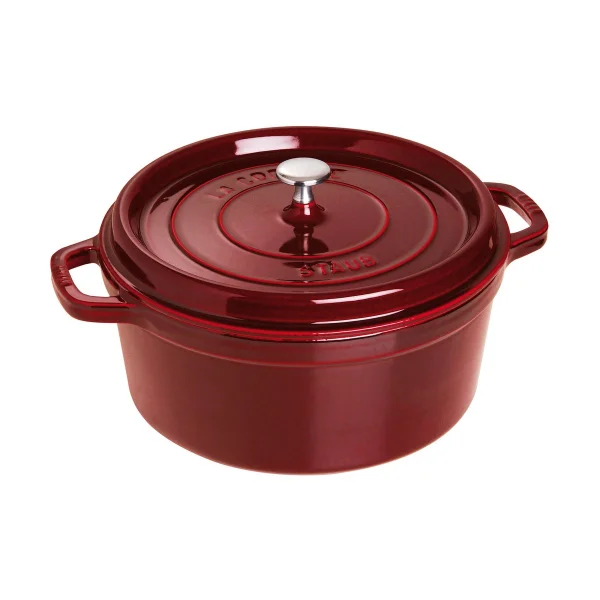 STAUB Staub La Cocotte runder Topf Gusseisen 6,7 L Granatrot
