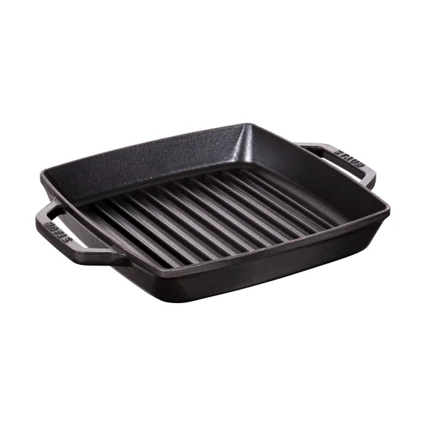 STAUB Staub Pure Grillpfanne Gusseisen quadratisch schwarz 23 cm