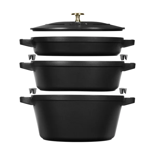 STAUB Staub Topf- & Pfannenset stapelbar 5-teilig Schwarz