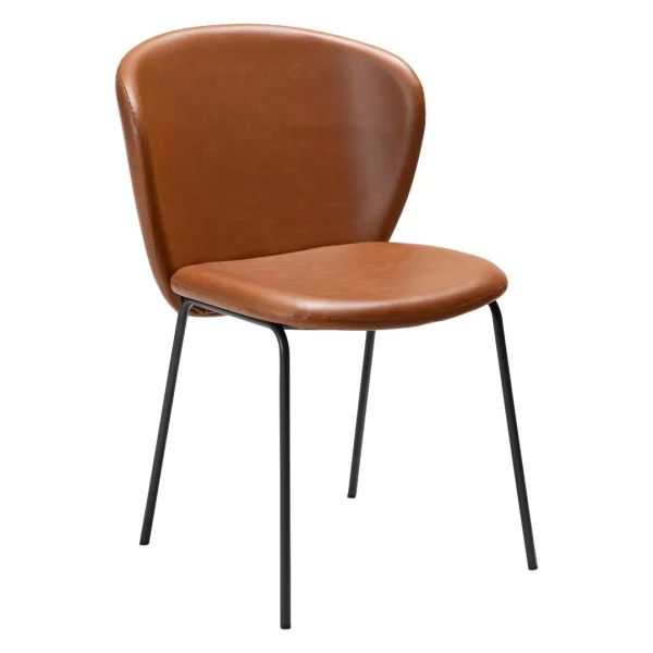 Stay Dan-Form Esszimmerstuhl PU-Kunstleder hellbraun.