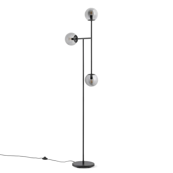 Stehlampe Atea, Stahl Und Rauchglas