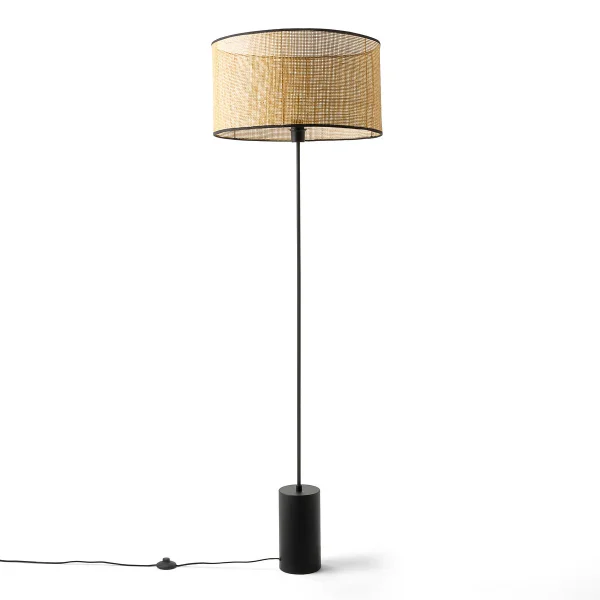 Stehlampe Cara, Eisen Und Geflecht