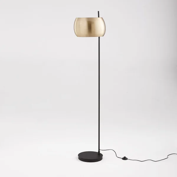 Stehlampe Elori, Eisen Schwarz/messing