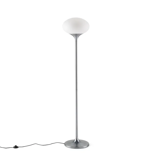 Stehlampe Merisa, Verchromtes Metall Und Opalglas
