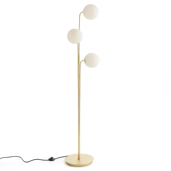 Stehlampe Moricio, Opalglas Und Messing