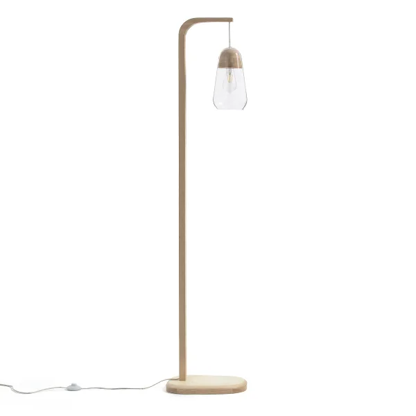 Stehlampe Nasoa, Glas Und Holz