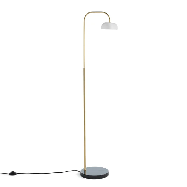 Stehlampe Nota, Opalglas, Messing Und Marmor