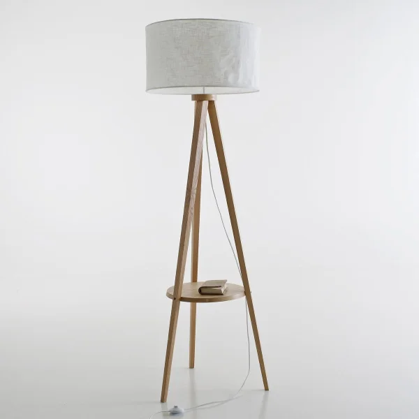 Stehlampe Setto Mit Drei Beinen Und Leinenschirm