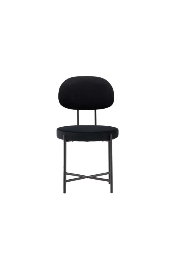 Stella Esszimmerstuhl Velour schwarz.