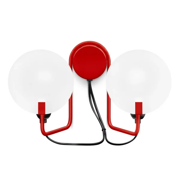 Stilnovo - Bugia LED-Wandleuchte, rot, zweiflammig