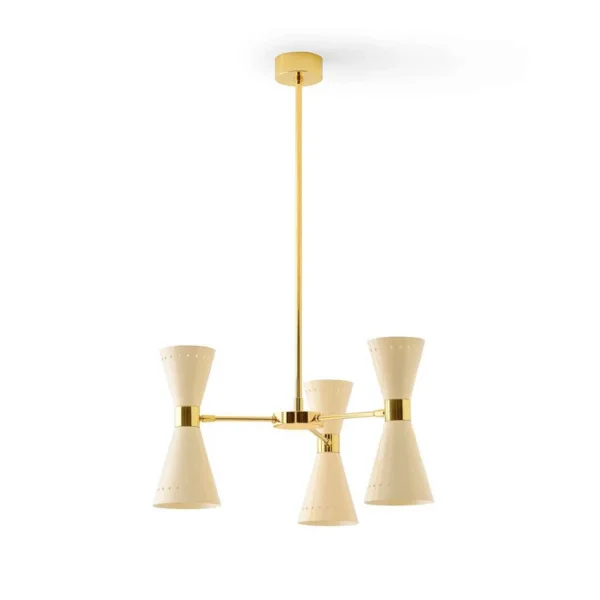 Stilnovo - Megafono Pendellampe, elfenbeinfarben 54cm, 6flg.