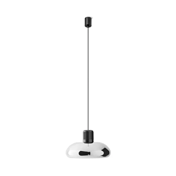 Stilnovo - Trepiù LED-Hängelampe, chrom/schwarz, Ø 40 cm