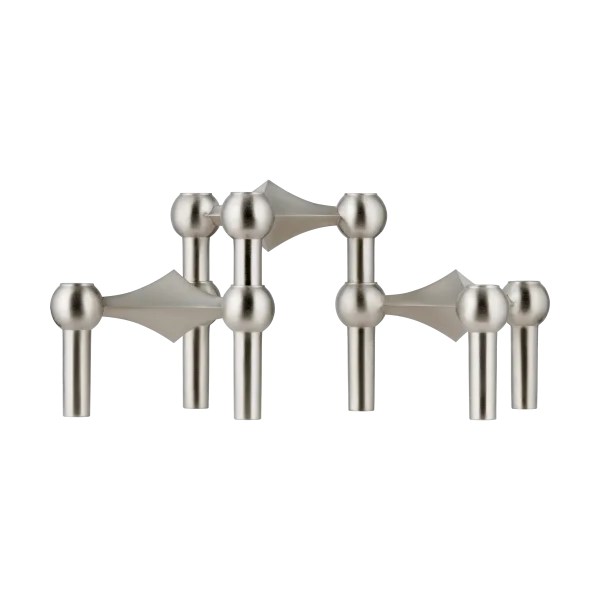 STOFF STOFF Nagel Kerzenhalter 3er-Pack Gebürstetes Chrom