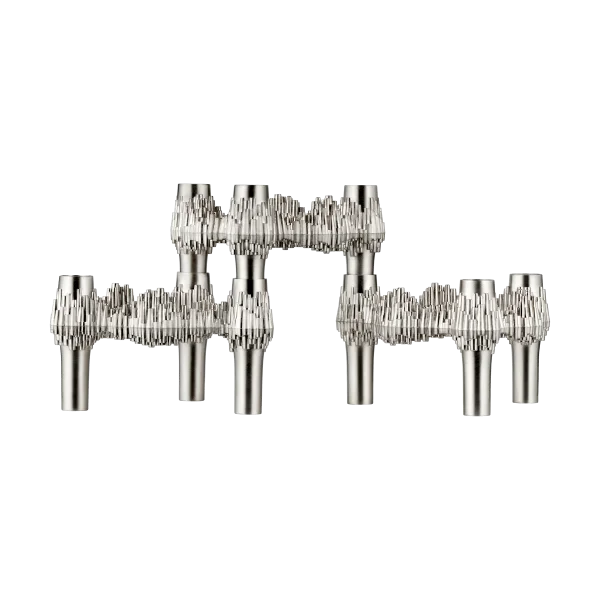 STOFF STOFF Quist Kerzenhalter 3er-Pack Gebürstetes Chrom
