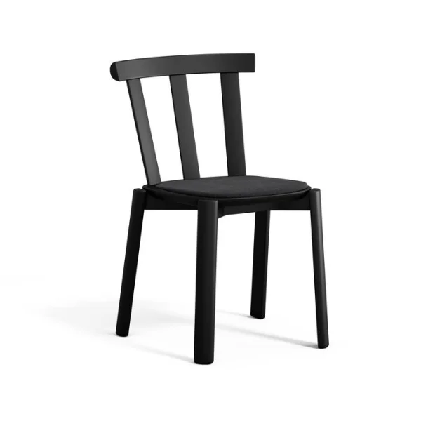 Stolab Alt Stuhl mit gepolstertem Sitz Birke Hallingdal 65-180 schwarz-mattschwarz 99