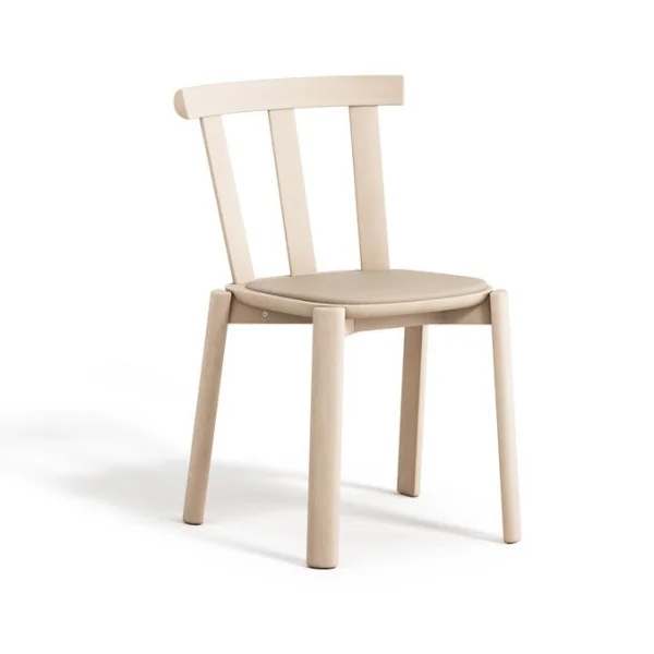 Stolab Alt Stuhl mit gepolstertem Sitz Birke Hallingdal 65-200 beige-Leichter mattlackiert