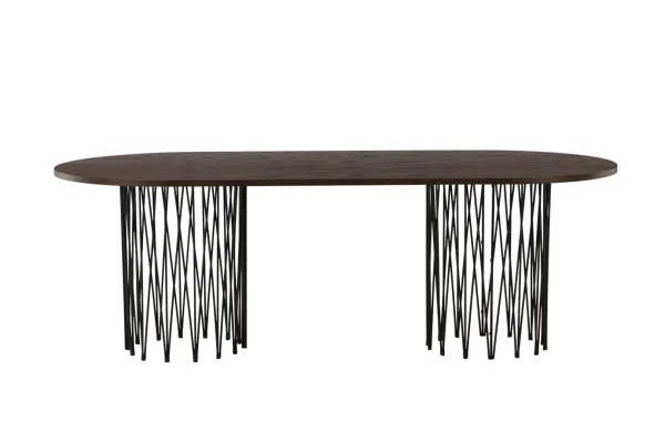 Stone Esstisch 100x220cm schwarz, braun.