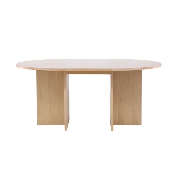 Strada Esstisch Ø120cm. Mit Auszug whitewash.