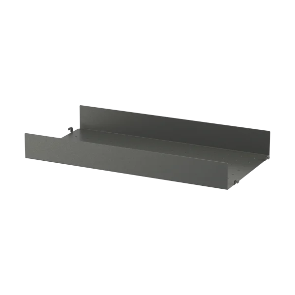 String String Regalboden Metall Dunkelgrau, 58x30 cm, hoher Rand