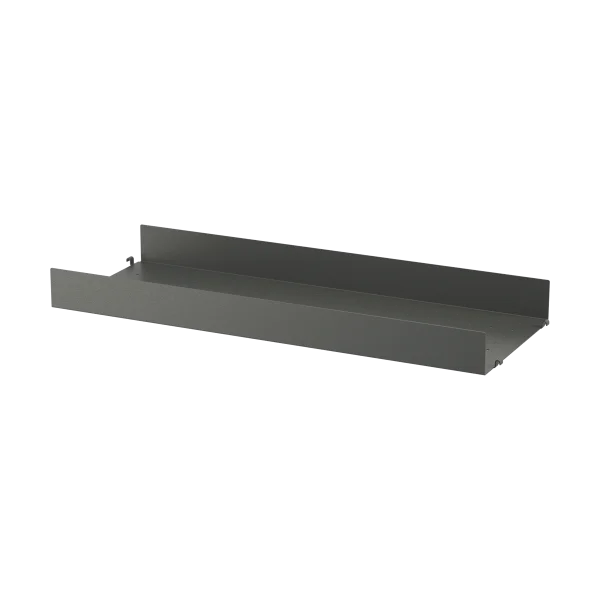String String Regalboden Metall Dunkelgrau, 78x30 cm, hoher Rand