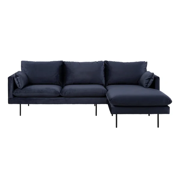 Sunderland Sofa 2 Personen mit Chaiselongue, rechts ausgerichtet dunkelblau.