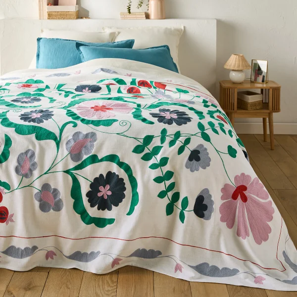 Tagesdecke Antonie, Strukturbaumwolle Mit Stickerei 180 x 230 cm