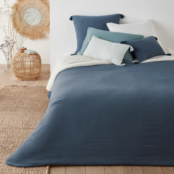Tagesdecke Kumla Aus Teddyfleece & Musselin, Uni 230 x 250 cm