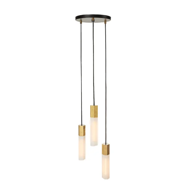 Tala - Basalt Triple Pendelleuchte Brass