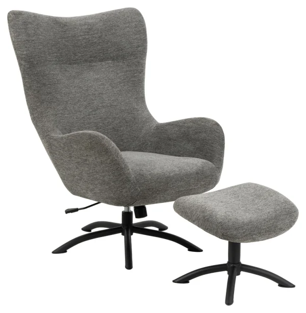 Talgarth Sessel Relaxsessel mit Hocker anthrazit, sort.