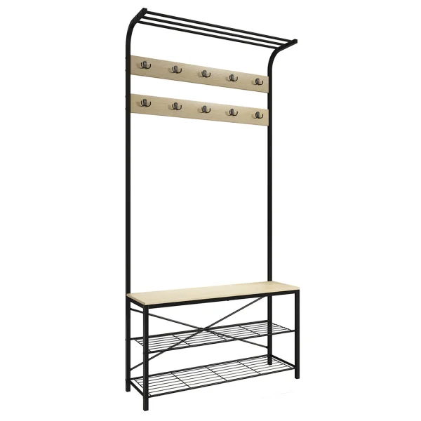 TaliroGR Wandgarderobe Eiche dekor, schwarz.