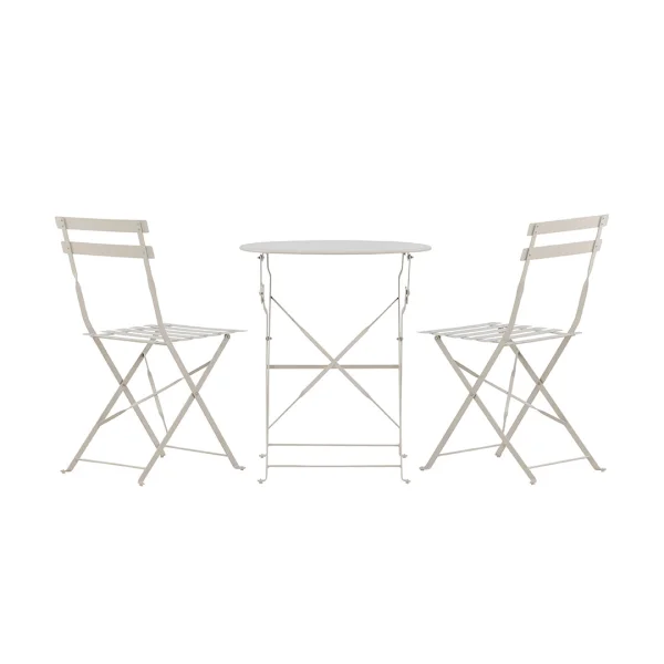 Tao Loungeset 1 Tisch, 2 Stühle beige.