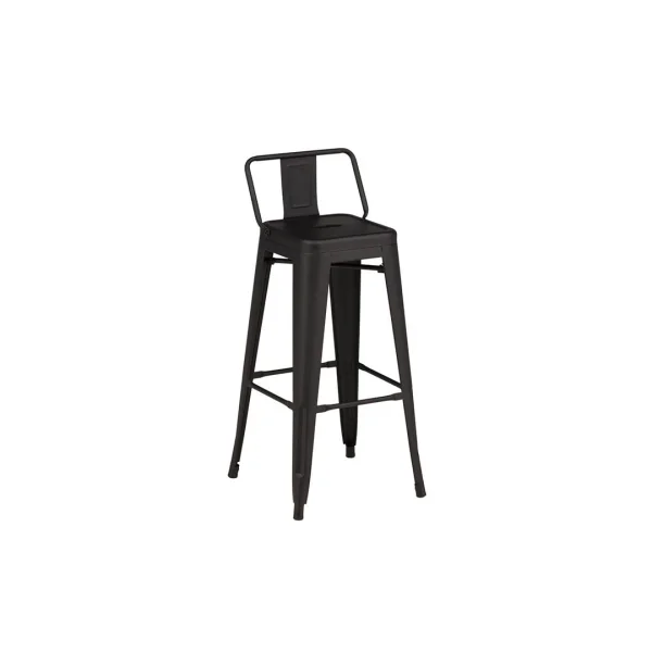 Tempe Flat Barhocker med ryglæn, Metall schwarz.