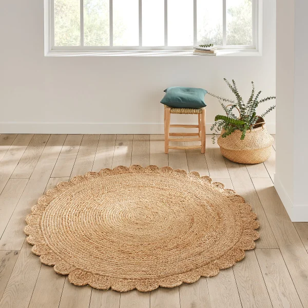 Teppich Aftas In Blütenform, Jute