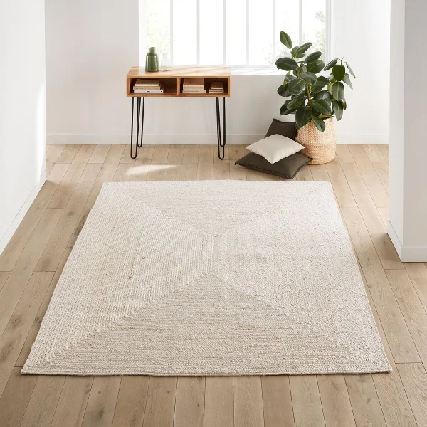Teppich Aftas, Jute Gebleicht, Rechteckig