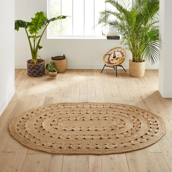 Teppich Aftas, Oval, Jute