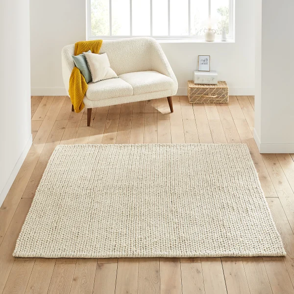 Teppich Diano, Quadratisch, Wolle In Strick-optik