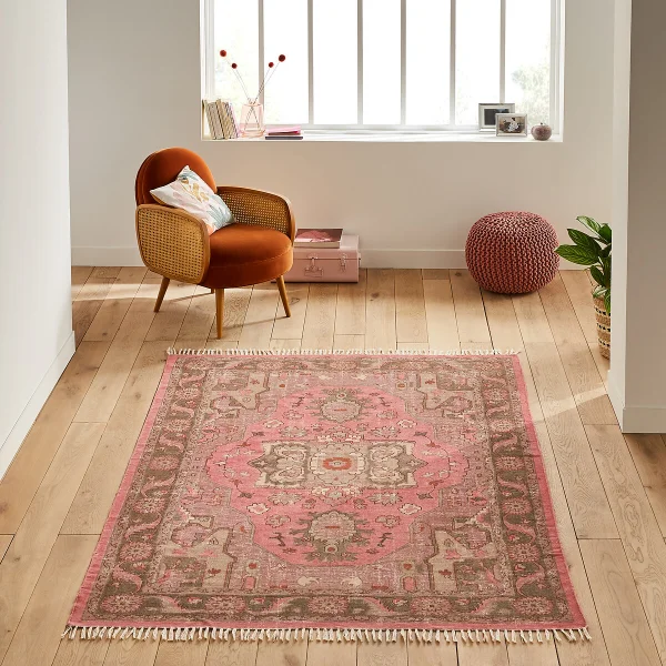 Teppich Floris In Vintage-optik, Baumwolle