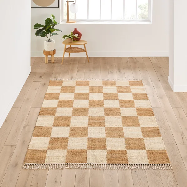 Teppich Ionisa Mit Schachbrettmuster, 78% Jute