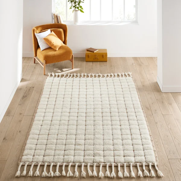 Teppich Ladama, Wolle Mit Schachbrettmuster