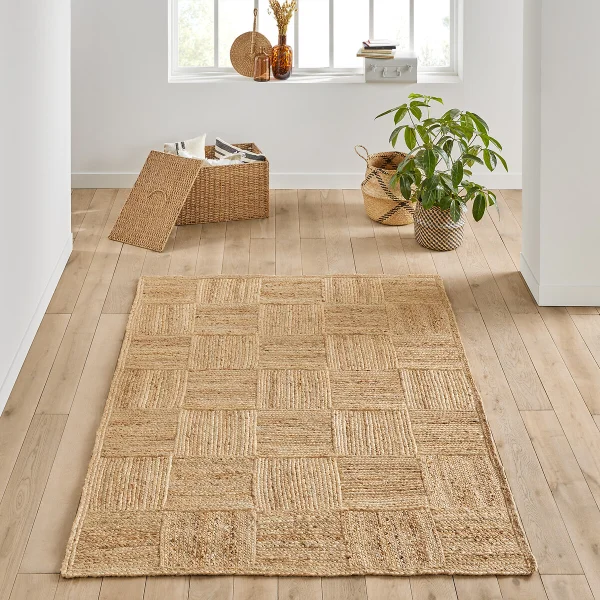Teppich Mulfier, Jute Mit Karostruktur