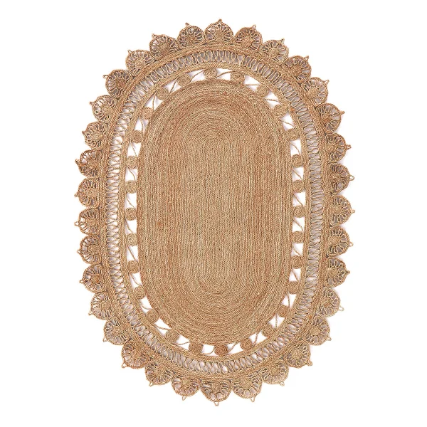 Teppich Rozza, Jute, Oval Mit Muster