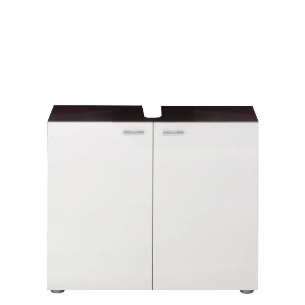 Tetis Waschbeckenunterschrank weiß Hochglanz, grau.