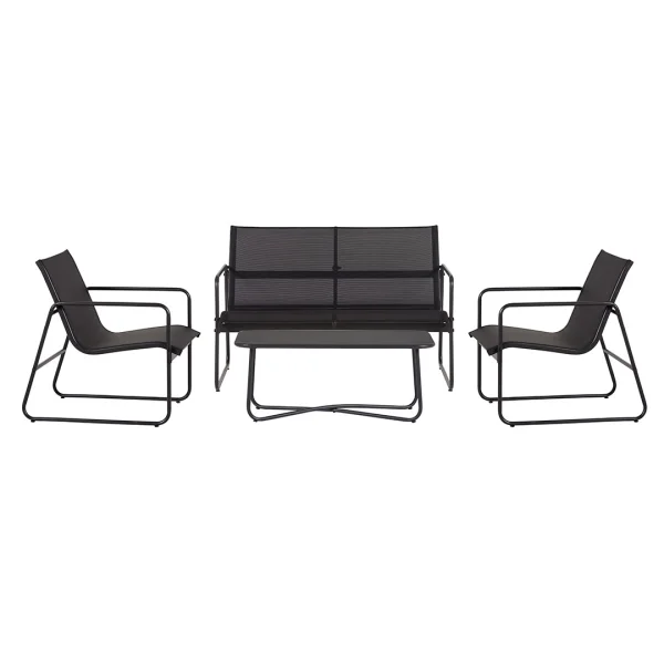 Theodor Sofa-Set 4 Teile schwarz.