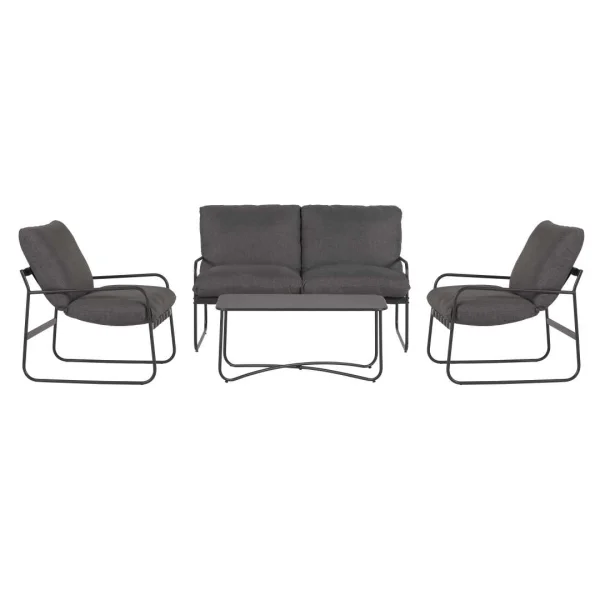 Theodor Sofasatz 4 Teile mit Kissen schwarz,grau.