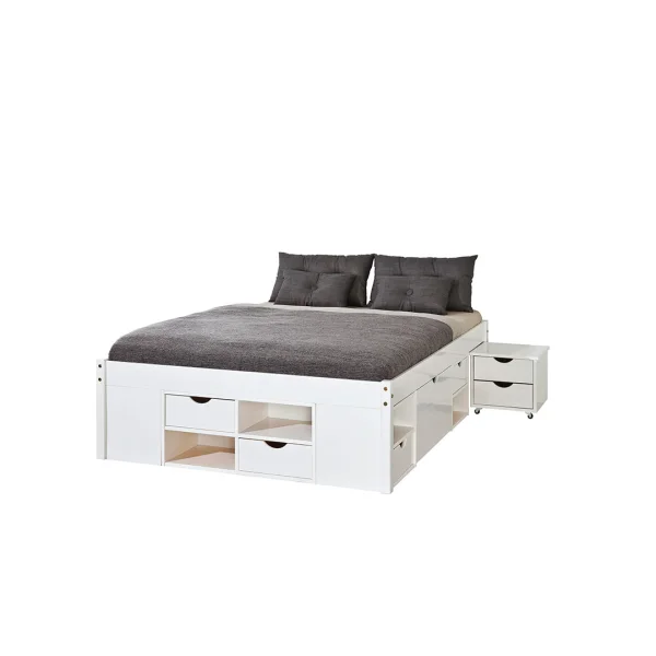 Till Doppelbett 140x200 cm einschl. Lattenroste, weiss.