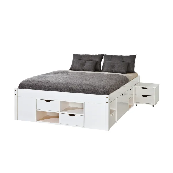Till Doppelbett 180x200 cm einschl. 2 Lattenroste, weiss.