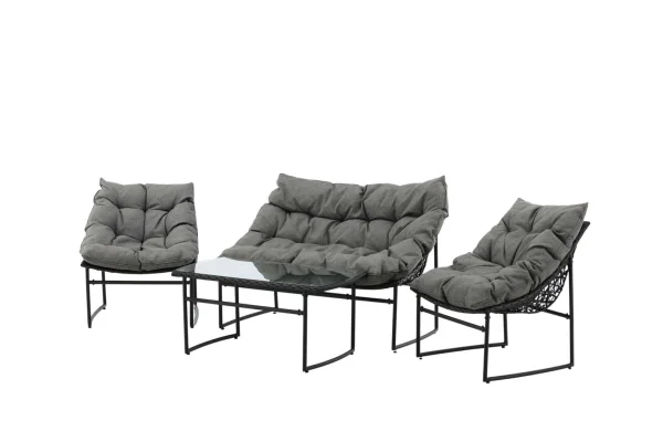 Tina Lounge-Set 4 Teile schwarz.