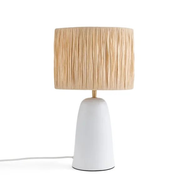 Tischlampe Neven, Terrakotta Und Raffia